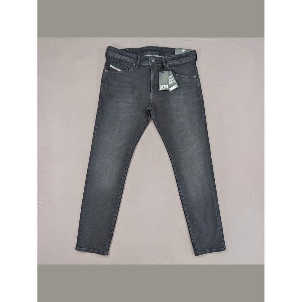 NWT Diesel Thommer Slim Black Denim Jeans 34x32